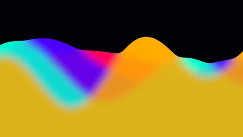 Abstract liquid wave gradient with vibrant blue and yellow color transitions Video stock 338309820