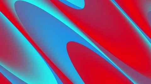 Abstract liquid wave motion background with red and blue gradient silk colors Stock Footage 342465866
