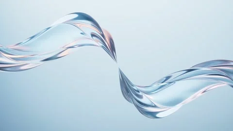 Abstract liquid wave motion with chrome and glass texture flowing Stock Footage 327112546