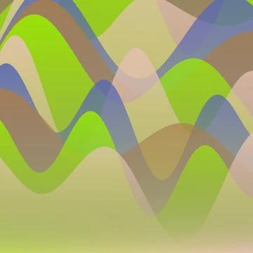 Abstract Liquid Wave Pattern with Fluid Overlapping Layers in Natural Green.. Illustrazione stock