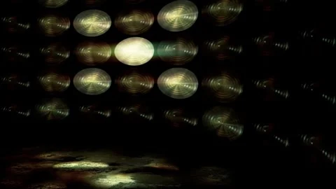 Abstract Liquid Wave Projection LED Wall Stock-Footage 339288781