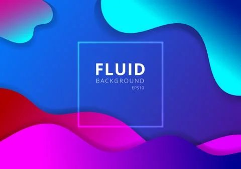 Abstract liquid wavy geometric dynamic 3D colorful background. Trendy gradien Stock Illustration