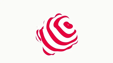 Abstract liquid with white and red stripes on a white background. Stock Footage 253094590