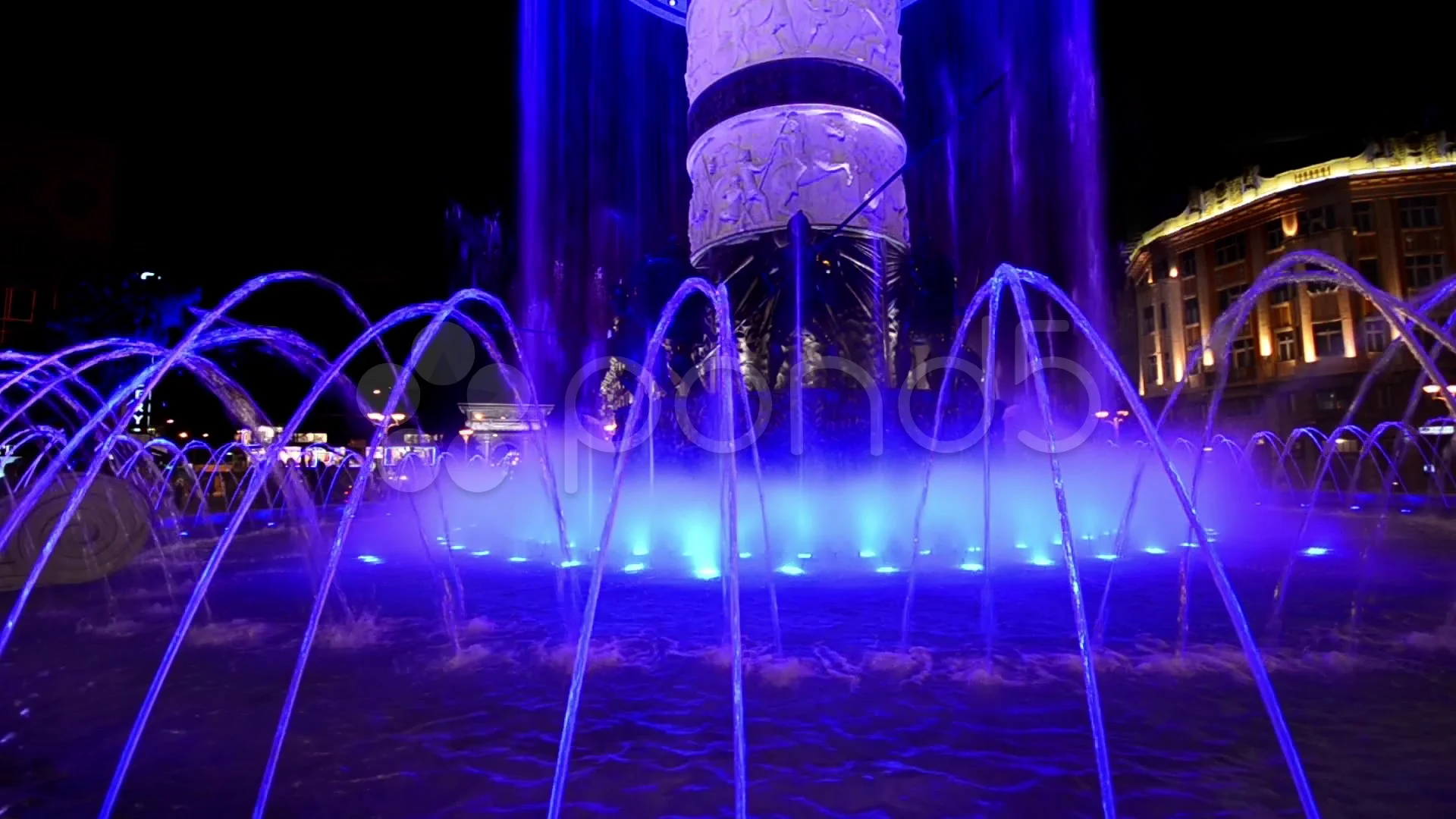 Abstract lit water fountain background o... | Stock Video | Pond5