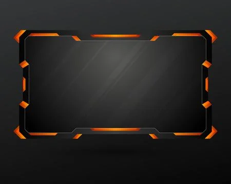 Abstract live stream overlay gui facecam screen panel template Stock Illustration