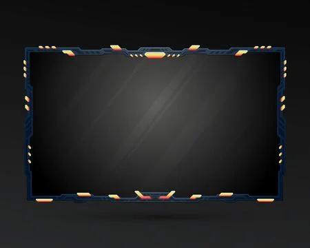 Abstract live stream overlay webcam screen gui border frame for video broadcast イラスト素材