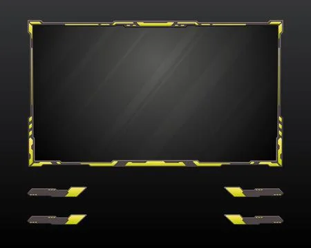 Abstract live stream webcam overlay screen gui panel frame template Stock Illustration