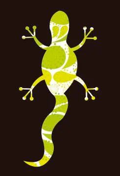 Abstract lizard isolated over black background. vector Stock Illustration