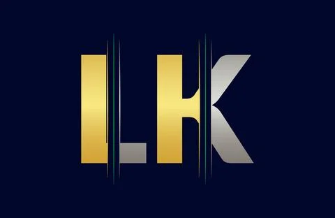 Abstract LK letter logo design template. Vector Logo Illustration. 스톡 일러스트