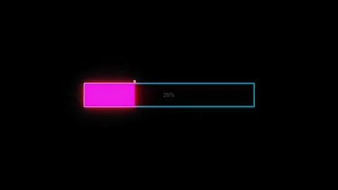 Abstract loading bar ,Futuristic progress loading on black. Stock Illustration