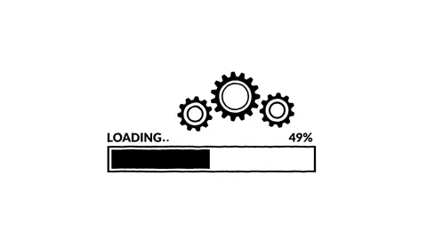 Abstract Loading bar with gear icon animation Video on White background Stock Footage 324816414