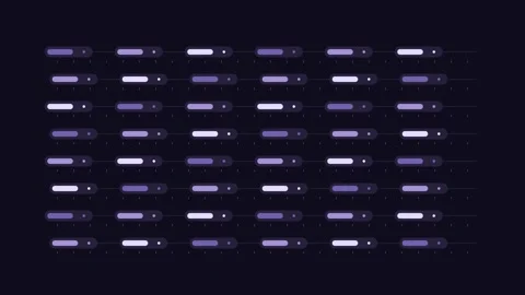 Abstract loading bars animation loop with purple glowing digital progress i.. Stock Footage 348218467