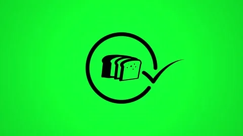 Abstract loading circle animation with slices of bread inside and check mar.. Stock Footage 344855180