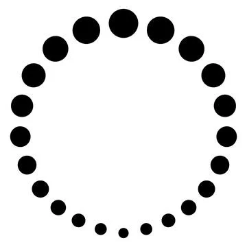Abstract loading circle made of black dots in circular pattern Stock Illustration