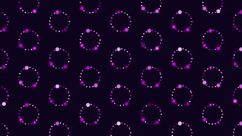 Abstract loading circles background with rotating dotted rings in dark colors 스톡 동영상 334139482