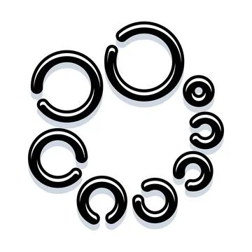 Abstract loading progress ring symbol icon Stock Illustration