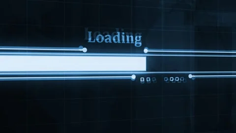 Abstract loading screen with a glowing progress bar and digital interface e.. Stock Footage 340385274