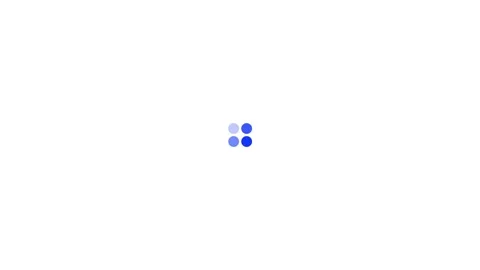 Abstract loading spinner animation with pulsing blue and white dots on a cl.. Stock Footage 337958869