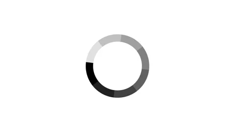 Abstract loading spinner animation with spinning grayscale segments on whit.. Stock Footage 345547793