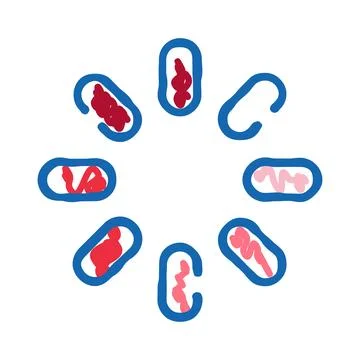 Abstract loading spinner symbol with blue and red elements 스톡 일러스트
