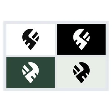 Abstract Location Pin Logo Design Stock Illustration