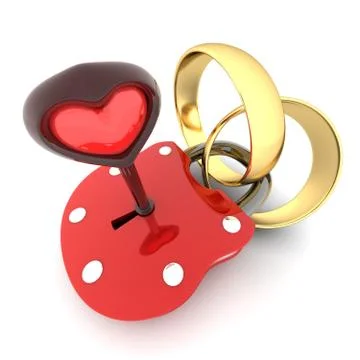 Abstract Lock and ring (done in 3d) Stock Illustration