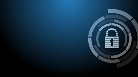 Abstract lock on dark background cyber security Stock Footage 283566989