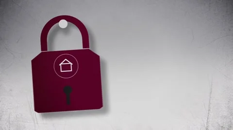 Abstract lock with house symbol flat animation. Video stock 56685957