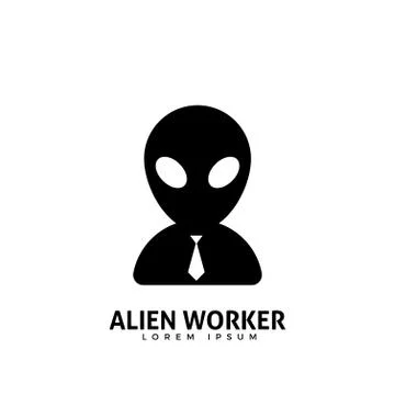 Abstract Logo of Alien worker. Isolated Vector Illustration Stock Illustration