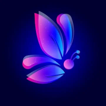 Abstract logo butterfly with leaf Illustration