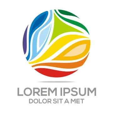 Abstract Logo Circle Spin Round Spool Texture Design Idea Icon vector Stock Illustration