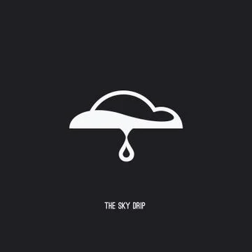 Abstract logo of Cloud and Water Drop Stock Illustration