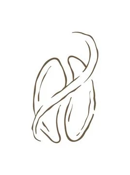 An Abstract Logo With Coffee Beans And A Swirl Hand Drawn Vector Illustration Stock Illustration
