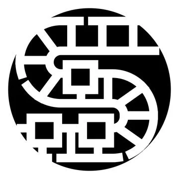 Abstract logo combining letters s and r forming a film strip Stock Illustration