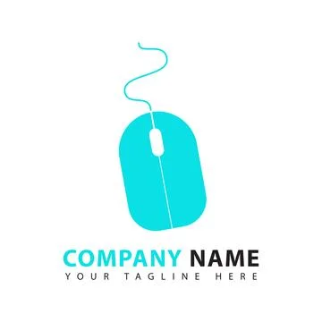 Abstract logo computer mouse icon design template. Stockillustratie