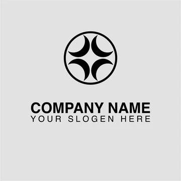 Abstract logo design with circle and crescent shapes for modern company branding Stock Illustration