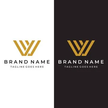 Abstract logo design elements of the initial letter W monogram or geometry .. イラスト素材