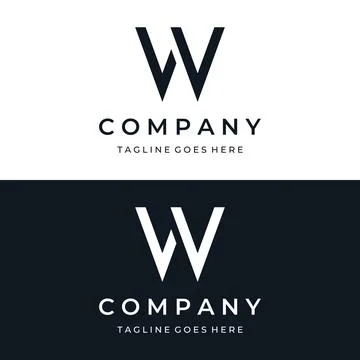 Abstract logo design elements of the initial letter W monogram or geometry .. Stock Illustration