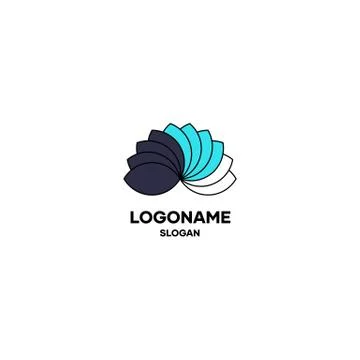 Abstract logo design, with fan shape, logo design for identity, business, com Stock Illustration