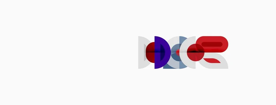 Abstract logo design features overlapping shapes. Purple, red, white colors Stock Illustration