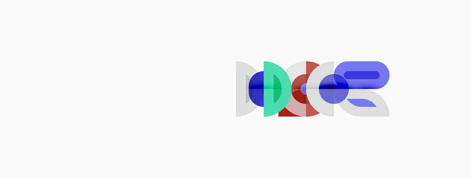 Abstract logo design features overlapping colorful shapes. Minimalist style, Stock Illustration