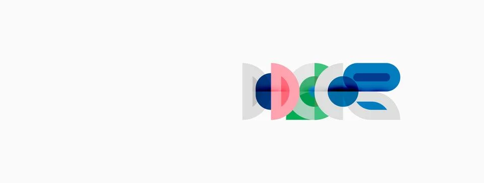 Abstract logo design features overlapping colorful shapes. Modern, minimalist Stock Illustration