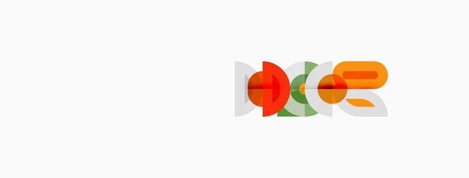 Abstract logo design features overlapping colorful shapes. Orange, green, red 스톡 일러스트