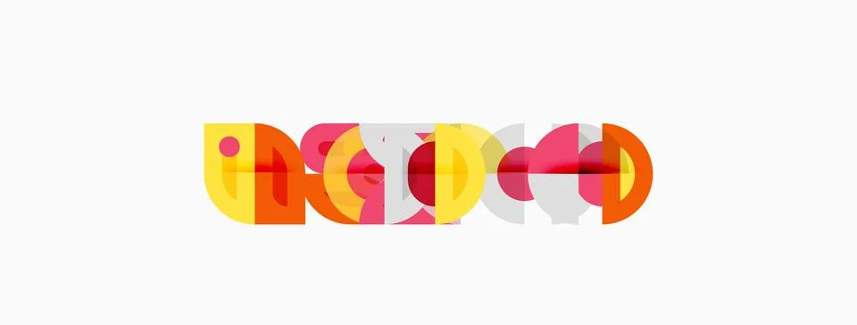 Abstract logo design features overlapping colorful circles forming letters. Stock Illustration