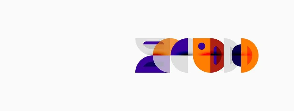 Abstract logo design features overlapping purple, orange circles forming Stock Illustration