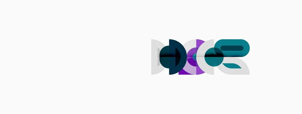 Abstract logo design features overlapping purple, teal shapes. Minimalist s.. Stock Illustration
