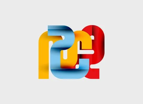 Abstract logo design features overlapping colorful shapes forming letter Stock Illustration