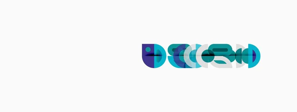 Abstract logo design features overlapping colorful shapes. Modern, minimalist Illustrazione stock