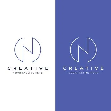 Abstract Logo design initial letter N geometric elements. Elegant, minimali.. Stock Illustration