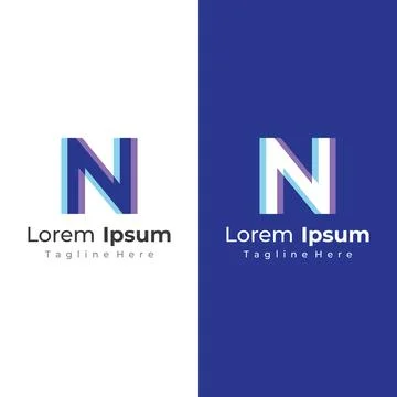 Abstract Logo design initial letter N geometric elements. Elegant, minimali.. Stock Illustration